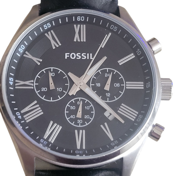 Fossil Men Chronograph Date Watch – Black Dial – Unusual Hands – New Battery - Picture 5 of 9
